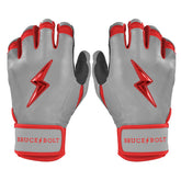 Grey Series Short Cuff Batting Gloves - Red