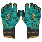 King of JUCO Creator Series Long Cuff Batting Gloves - Mint/Black