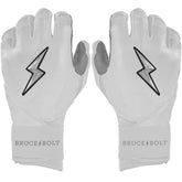Chrome Series Long Cuff Batting Gloves - White
