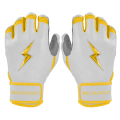 Chrome Series Short Cuff Batting Gloves - Yellow