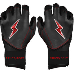 Bear Series Long Cuff Batting Gloves - Black