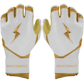 Gold Series Long Cuff Batting Gloves - White/Gold