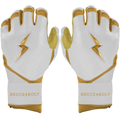Gold Series Long Cuff Batting Gloves - White/Gold