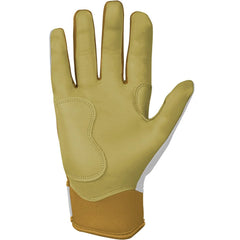 Gold Series Short Cuff Batting Gloves - White/Gold