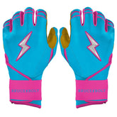 Harrison Bader Signature Series Long Cuff Batting Gloves - Blue/Pink