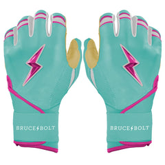 Fernando Tatis Jr. Signature Series Long Cuff Batting Gloves - Mint/Pink