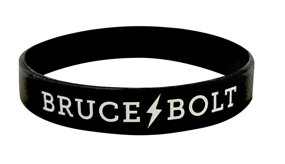 "BRUCE BOLT" Silicone Stretch Bracelet - Black