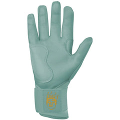 King of JUCO Creator Series Long Cuff Batting Gloves - Mint/Gold