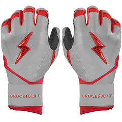 Grey Series Long Cuff Batting Gloves - Red