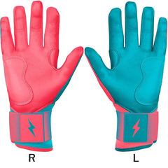 Personalized Max Clark Signature Series Long Cuff Batting Gloves - Pink/Teal