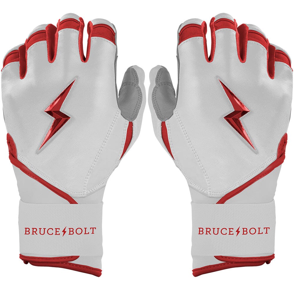 Chrome Series Long Cuff Batting Gloves - Red