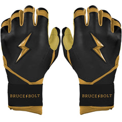 Gold Series Long Cuff Batting Gloves - Black/Gold